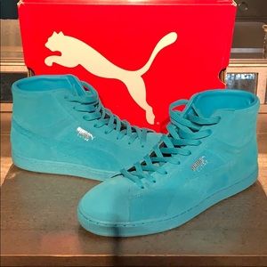 MENS PUMA SUEDE CLASSIC MID TURQUOISE SIZE 10.5